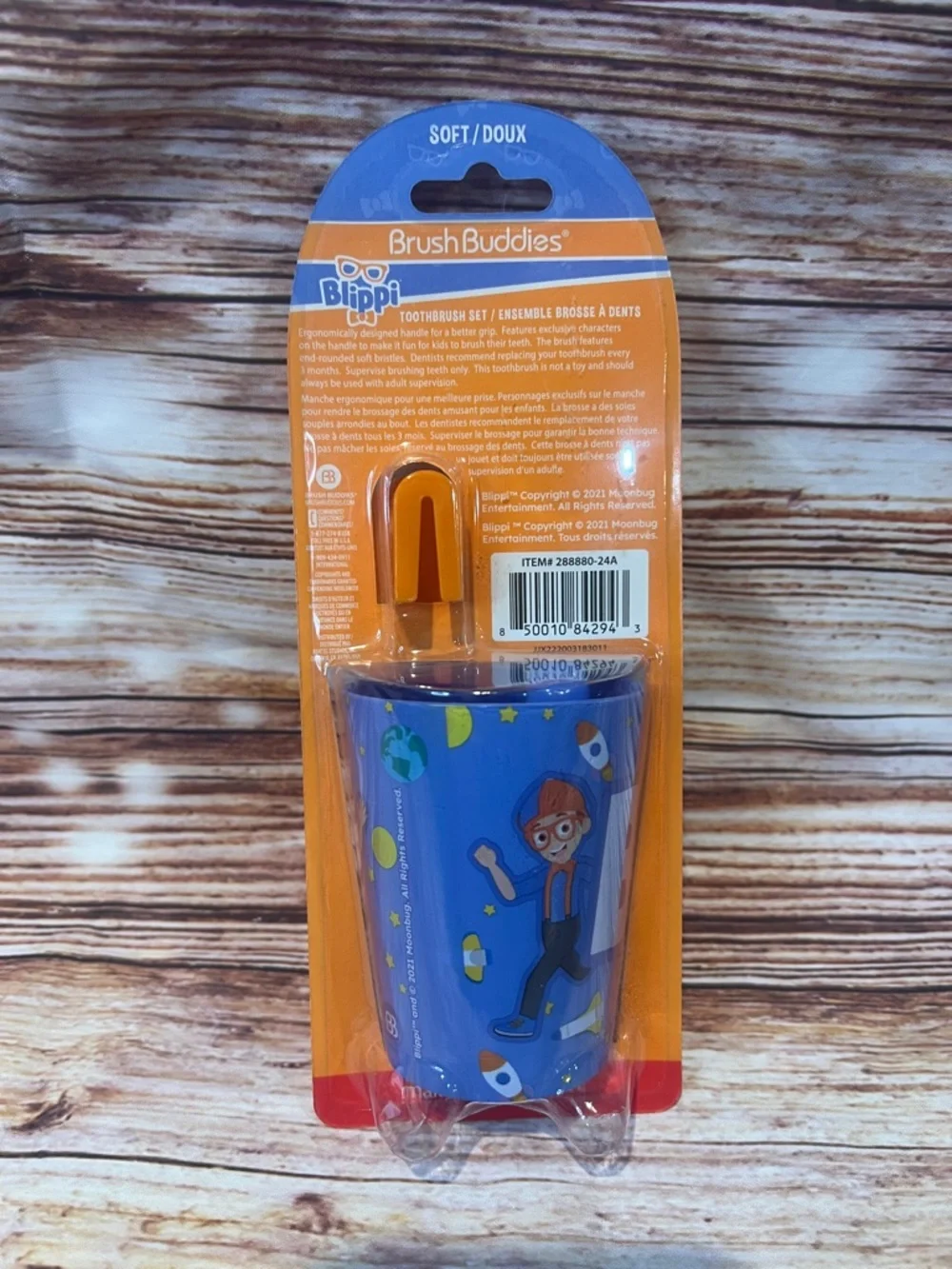 Blippi BrushBuddies Blue Kids Toothbrush Set by